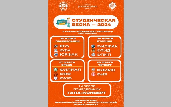 В БГУ имени акад. И.Г. Петровского пройдёт «Студенческая весна»