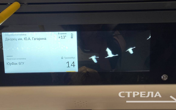 Инсталляцию «Журавли» разместили в брянских троллейбусах