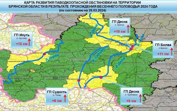 Информация о развитии паводкоопасной обстановки на территории Брянской области