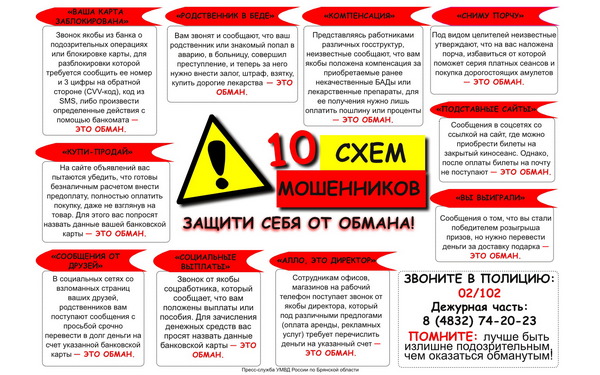 Брянская полиция предупреждает: за две минувшие недели жертвами телефонных и сетевых мошенников стали 54 человека