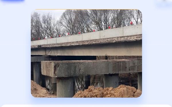 В Севском районе Брянской области идет капитальный ремонт моста через реку Уль