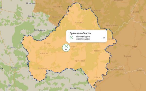 Около 94 площадок для бизнеса нанесено на инвестиционную карту в Брянской области