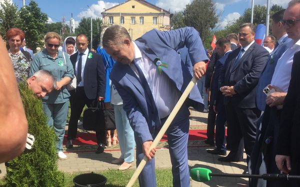 Гости Брянщины высадили туи на аллее Дружбы