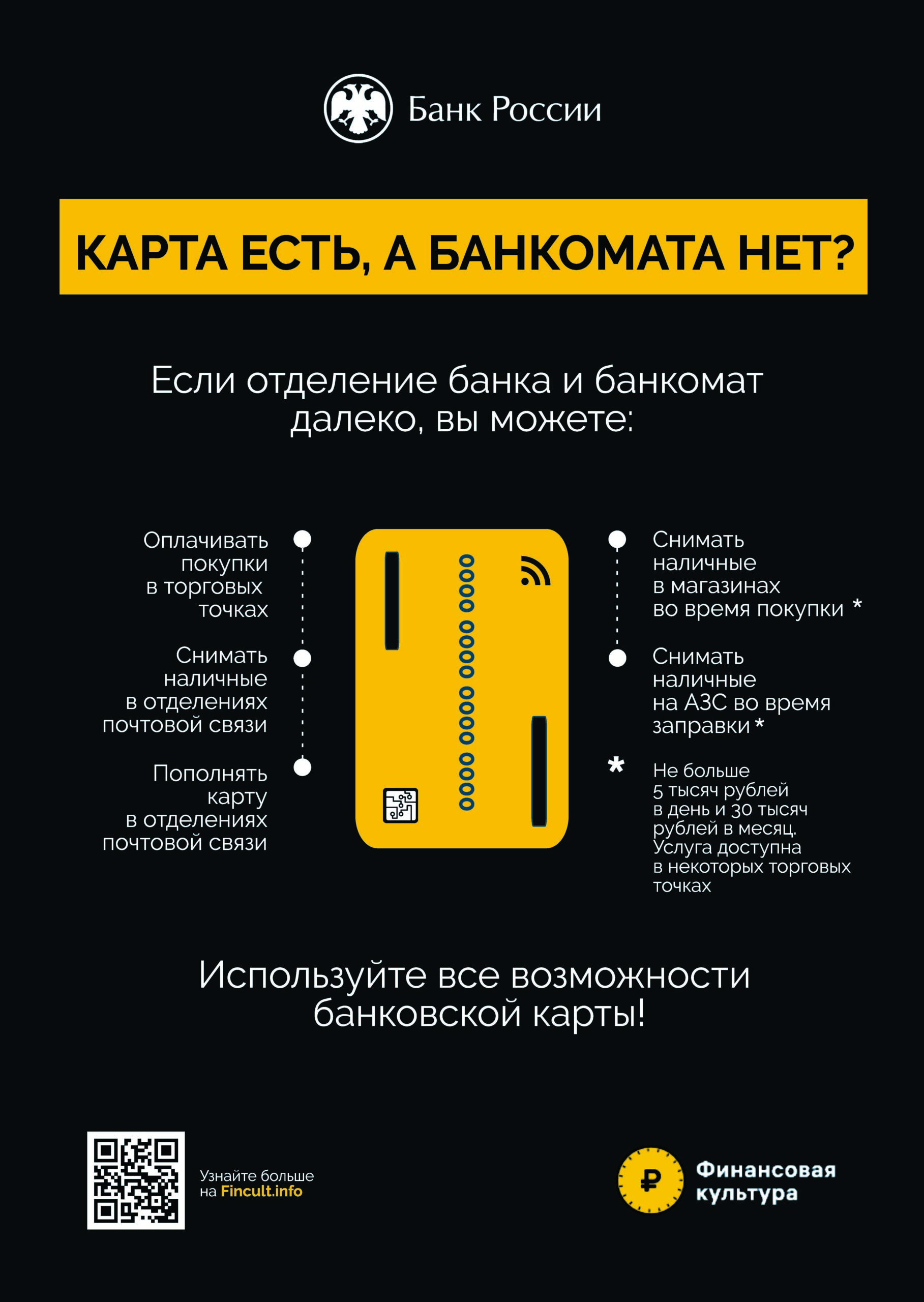 В Брянской области выросло количество торговых точек, где можно снять наличные на кассе