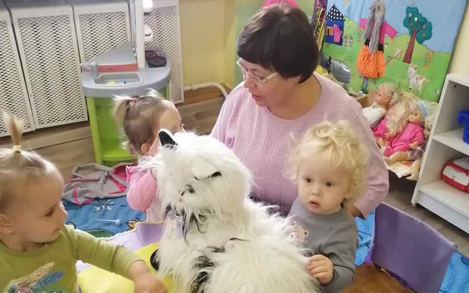 Кошка в гостях у ребят