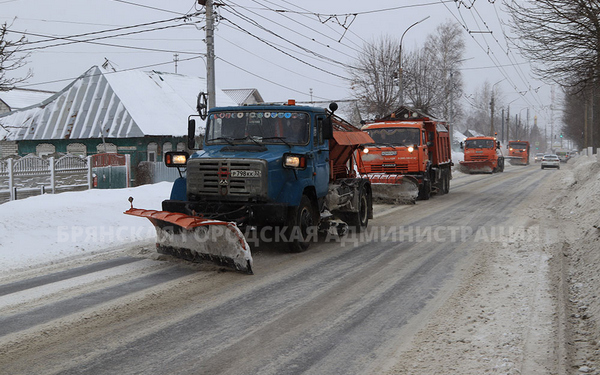В течение ночи с улиц Брянска вывезли 500 тонн снега