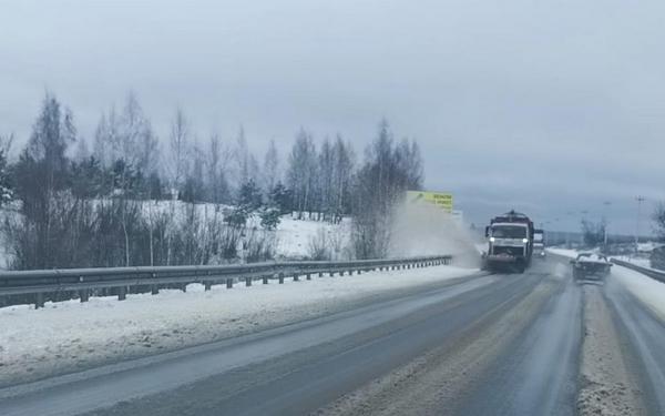 В Брянской области продолжается очистка и обработка дорог