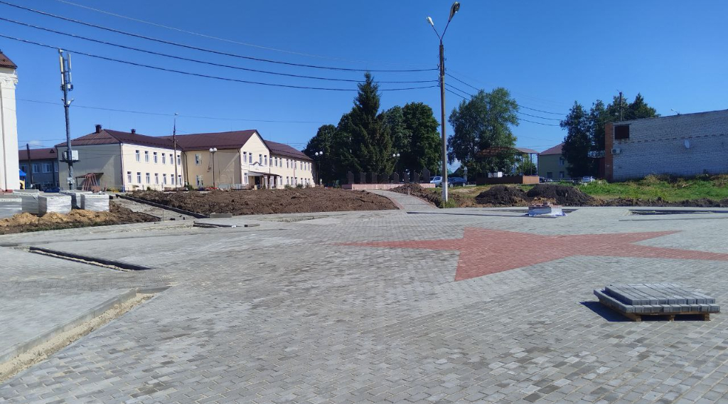 В Выгоничи Брянской области продолжается благоустройство парка Победы