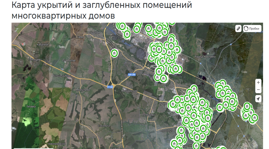 Брянцы могут ознакомиться с расположением убежищ на интерактивной карте