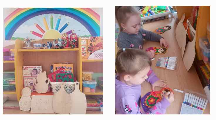 Метод росписи деревянной заготовки матрёшки