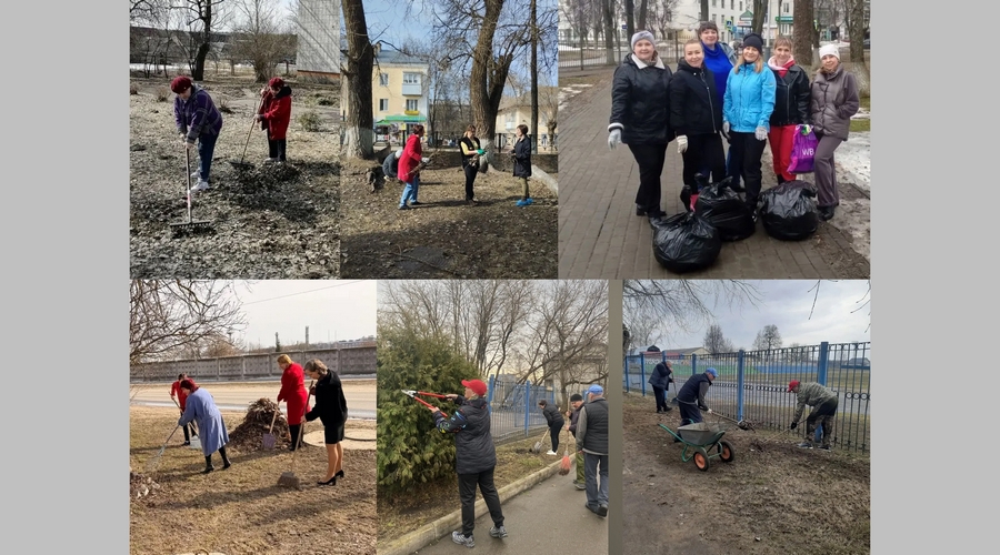 Ребята из Любохонской школы Дятьковского района приняли участие в субботнике