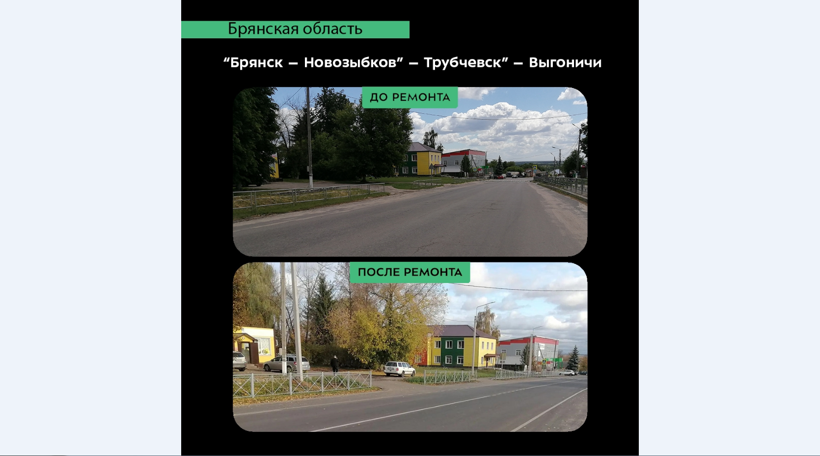 По нацпроекту отремонтировали трасса «Брянск – Новозыбков» – Трубчевск – Выгоничи